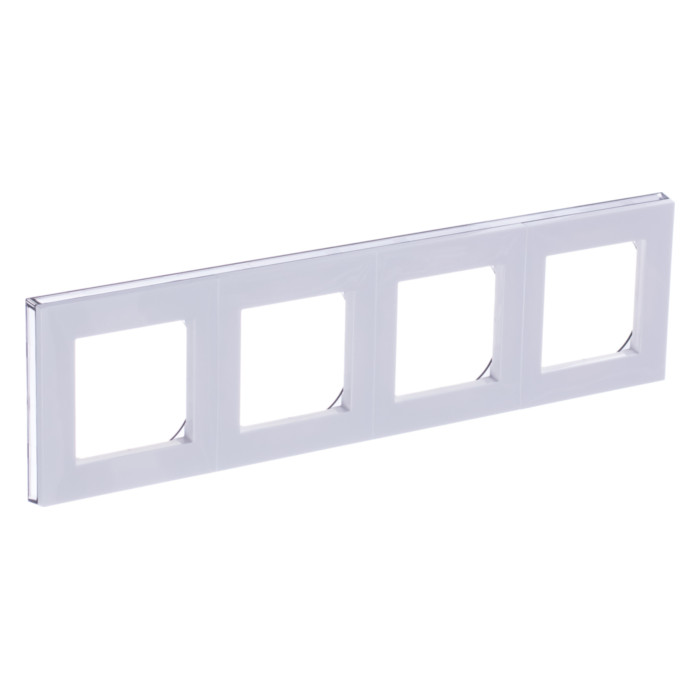 Рамка 4 поста ABB LEVIT, белый // дымчатый черный, 2CHH015040A6062