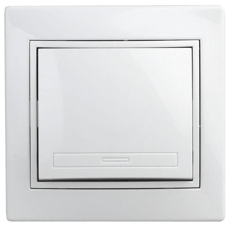 Выключатель одноклавишный Plano 10А IP20 1-101-01 250В белый Intro Б0027586