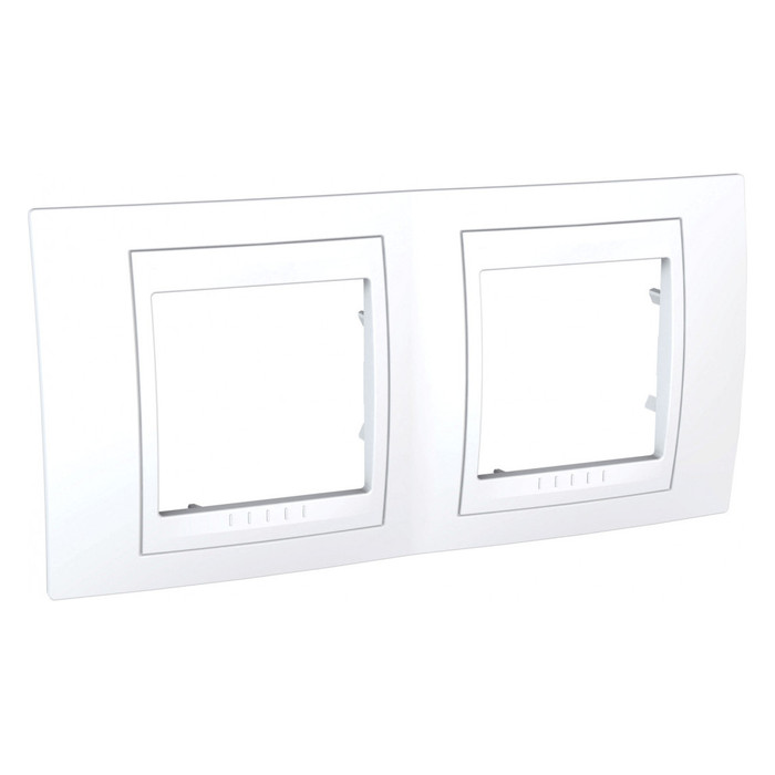 Рамка 2 поста Schneider Electric UNICA ХАМЕЛЕОН, горизонтальная, белый, MGU6.004.18