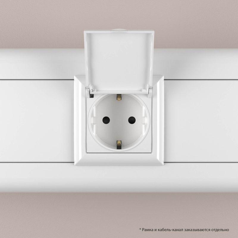 Розетка 1-м 2мод. Avanti "Белое облако" 16А IP41 2P+E защ. шторки с крышкой бел. DKC 4400012