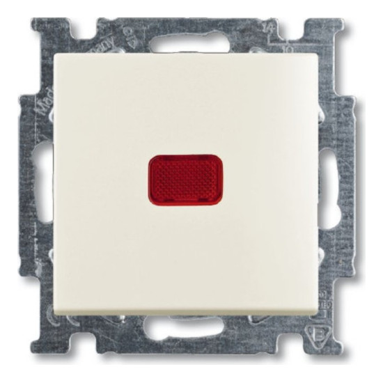 Выключатель одноклавишный кнопочный ABB BASIC 55, слоновая кость, 2CKA001413A1084