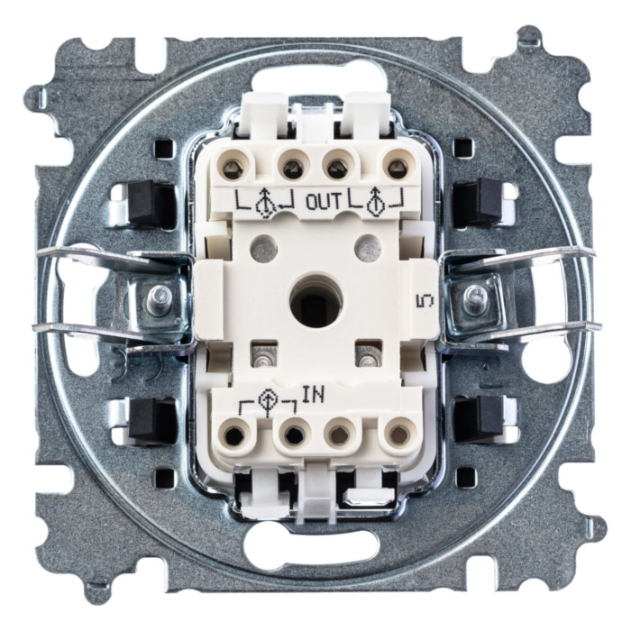 Выключатель двухклавишный ABB LEVIT, кофе макиато // белый, 2CHH590545A6018