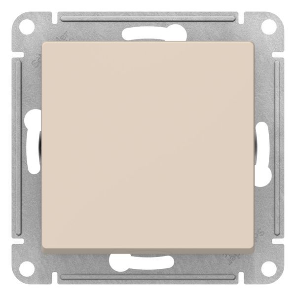 Выключатель одноклавишный кнопочный Schneider Electric ATLASDESIGN, бежевый, ATN000215