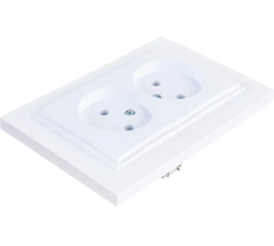 Розетка двойная Mono Electric без заземления Despina бел. 102-190005-121