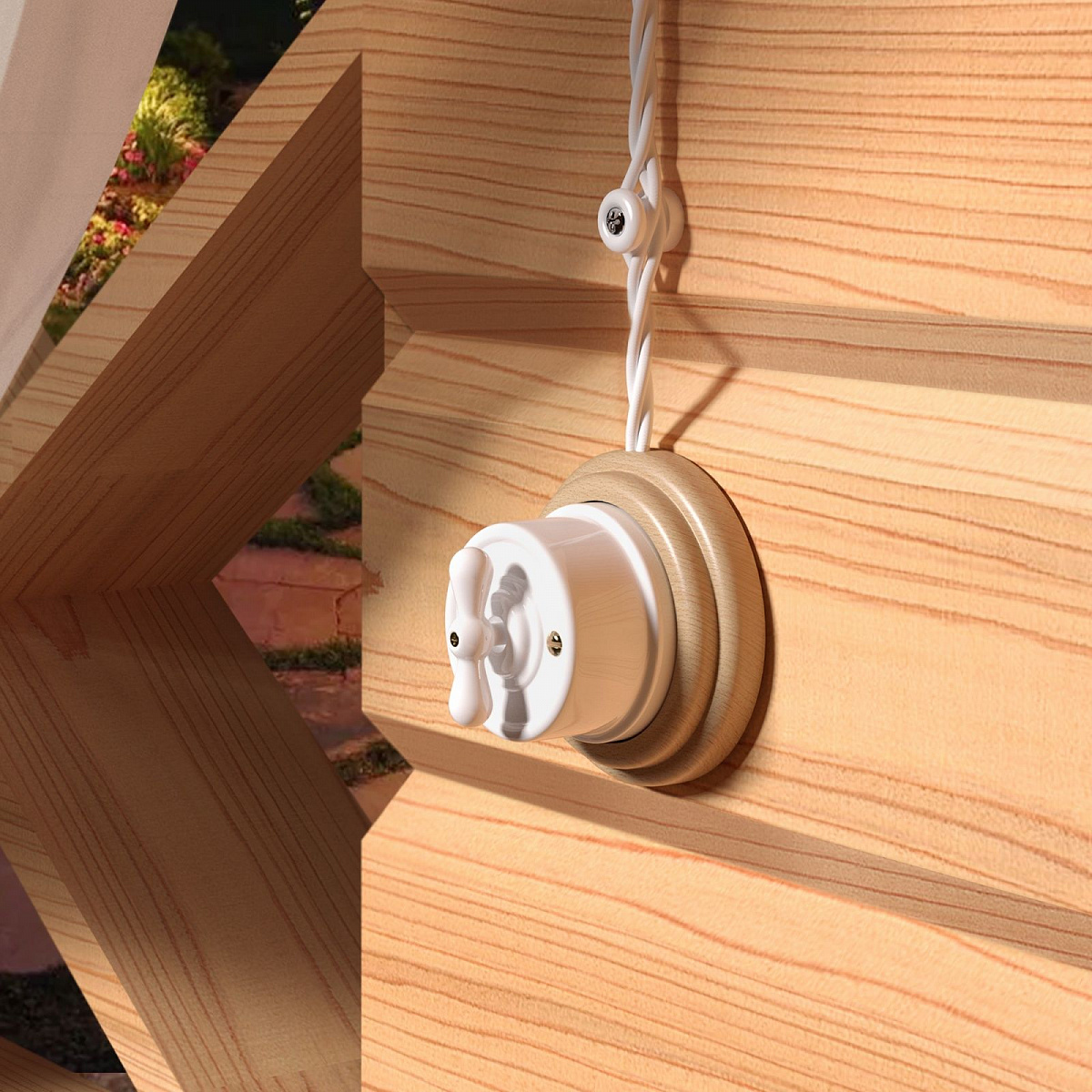 Ретро кабель витой  3х2,5 белый 50 м W6453601