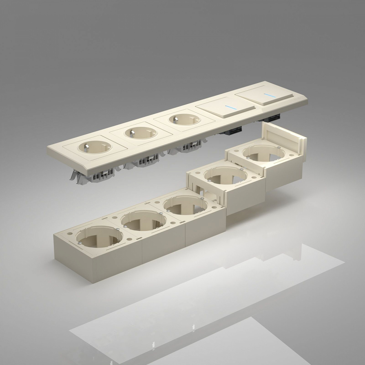 Коробка для накладного монтажа слоновая кость W8000003